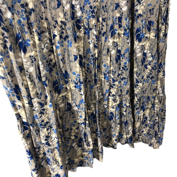 A New Day Boho Prairiecore Maxi Dress w/Layered tiers, Floral Artsy Print SZ S - Picture 7 of 10